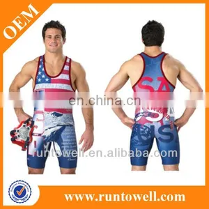 Sublimated Wholesale Wrestling Singlet, Mens Wholesale Wrestling Singlet thumbnail-1