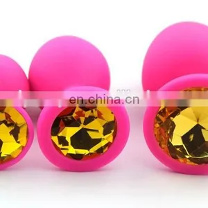 2015 Hot Selling Pink Color Silicone Anal Butt Plug, Sex Butt Plug Toys thumbnail-3