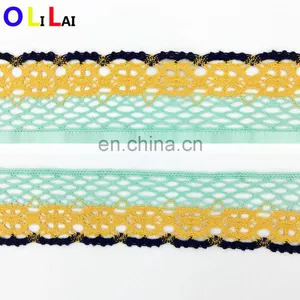 OLCT1427 4.9cm Fashion Fine Multi Color African Cotton Crochet Lace Trim for Ladies thumbnail-2