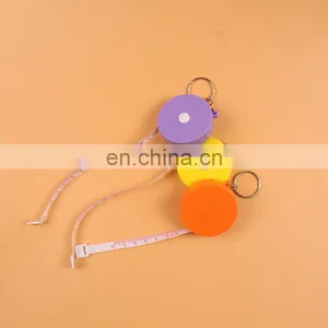 150cm 60 Inch Push Button Round Case Soft Retractable Plastic Tape Measure thumbnail-4