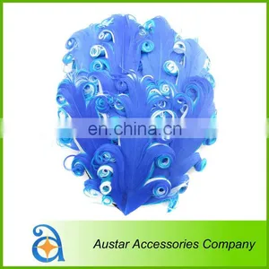 3 Tones WHITE/PURPLE/TURQUOISE Curly Goose Feather Pads,Nagoire Feather Pads for Baby DIY Headband thumbnail-6