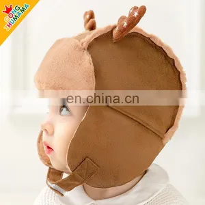 Princess Mother Autumn Winter NEW BABY HAT Baby Cartoon Two Ball Plush Antler Warm Ear thumbnail-4