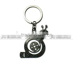 Wholesale Promotional Carbon Fiber Modern Turbo Snail Key Ring thumbnail-3