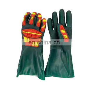 Chemical Resistance Anti Impact PVC Coated Gloves For Oil Drilling thumbnail-1