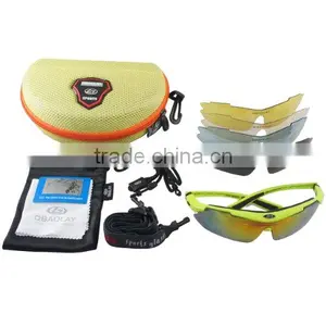 Fluorescein Yellow Frame Outdoor Hunting Golf Fishing Hiking Sport Riding Skiing Uv400 Polarized Sunglasses Glasses 5 Lenses Cas thumbnail-1