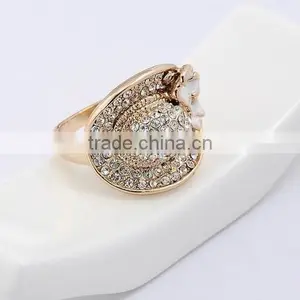 Gorgeous 2 Pc Pront Setting Micro Pave Bridal Engagement Wedding Ring Jewelry With Brass Metal thumbnail-2