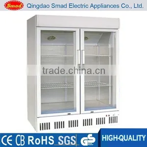 Commercial Merchandiser Glass French Door Beverage Cooler Refrigerator thumbnail-1