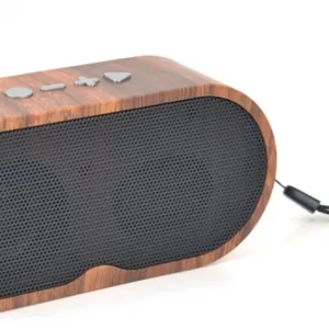 Wood Grain Bluetooth Speaker Retro Mini Card Radio Creative Gift Logo Brand Audio Factory thumbnail-2