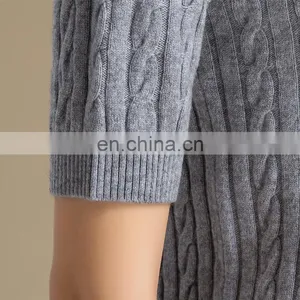 2017 Unique Mature Women In Tight Mongolian Pullover Cashmere Turtleneck Sweater thumbnail-6