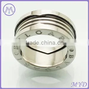 Fashion Jewelry Mens CZ Zircon Crystal Stainless Steel Jewelry Finger Ring thumbnail-5