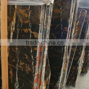 Good Price Natural Polished Black Gold Marble Tiles thumbnail-5
