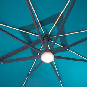 Scenic Restaurant With Light Courtyard Umbrella LED Roman Umbrella Garden Parasol Large Sun Umbrella thumbnail-2