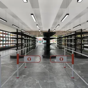 Fabrikpreis: Elektronische vollautomatische Schwenkbarriere (Metallturnstile) für Supermärkte thumbnail-4