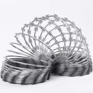 Hot-dip Galvanized PVC Stainless Steel Barbed Wire Fence Razor Fence Price thumbnail-3