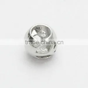 Round Hollow Large Hole Metal Beads, DIY Zinc Alloy Necklace & Bracelets Beads Accessories thumbnail-3