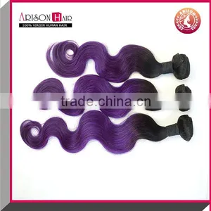 Cheap Wholesale Purple Human Hair Weave Ombre Remy Hair Extensions thumbnail-5
