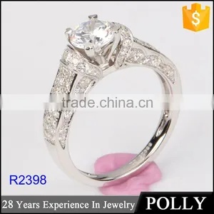 Custom 925 Sterling Silver Engagemet Ring With AAA Zircon Prong Setting 2016 thumbnail-1