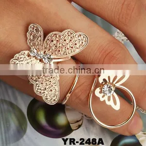 Wholesale Elegant Gold And Silver Plating Butterfly Wedding Smart Ring thumbnail-2