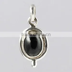 Bezel Setting Black Star Pendant, Gemstone Silver Jewelry, Online Silver Jewelry thumbnail-2