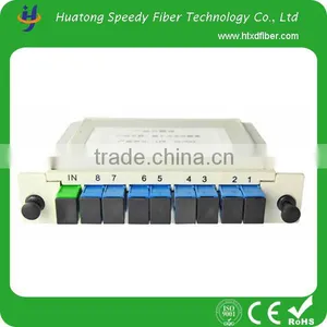1x8 ABS BOX PLC With FC/SC/LC/ST Connector Optical Splitter PLC for FTTH thumbnail-1