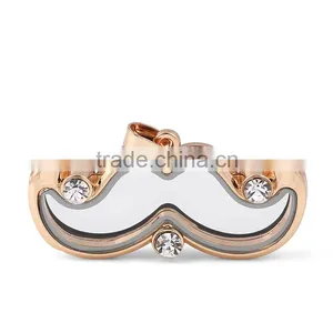 Direct Manufacturer High Quality New Design Beard Shape Floating Locket Pendant Interchangeable Metal Locket Pendant thumbnail-5