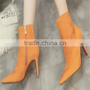 Suede Orange 7cm Sexy Lady Boot High Heel Winter Snow Boots With Certificate thumbnail-2