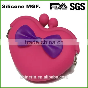 Promotion Silicon Ladies Hand Coin Purse Wallet With Butterfly Tie thumbnail-1