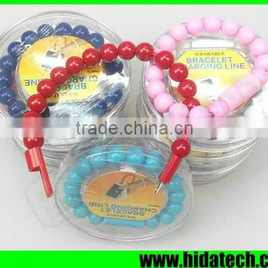 Fashion Beads Men Women Usb Bracelet Usb Cable for Iphone 5 6 Usb Cable thumbnail-1