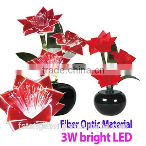 Christmas Decor LED Color Changing Fiber Optic Silk Flowers White or Red Choose Indoor Use thumbnail-2