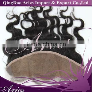 18" Virgin Peruvian Hair 13x4 " Lace Frontal Closure Natural Color 1B Body Wave thumbnail-1