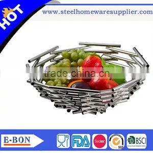High Quality Beautiful S/s Fruit Basket for House thumbnail-1