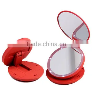 Travel Mirror With Led Lights & Magnifying Compact Mirror With Led Light thumbnail-1