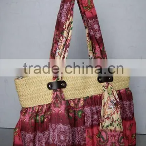 Fabric+grass Handbag thumbnail-1