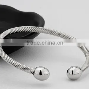 Hotsale Raw Brass Twist Cable Wire Terminal Magnetic Cuff Bangle Copper Magnetic Bracelet Wholesale thumbnail-3