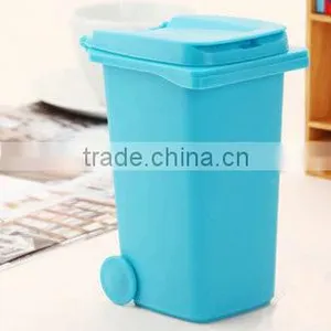 HOT Fancy Desktop Mini Plastic Children Trash Can thumbnail-5
