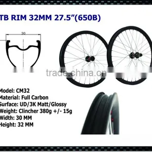 Rims Mtb Carbon 32mm Mountain Rim 27.5er Mtb Carbon Rims Clincher One Pair for Moutain Bicycle thumbnail-1