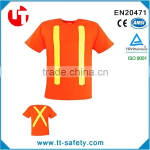 Custom High Visibility Safety Work Wear Reflective Work Shirts With Short Sleeve thumbnail-1