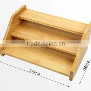 Desktop Envelope Holder Paper Rack Bamboo 3 Step Shelf Organiser thumbnail-1