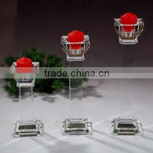 Crystal Glass Candle Holder Wedding Decorative Candlestick JD-ZT-044B thumbnail-1