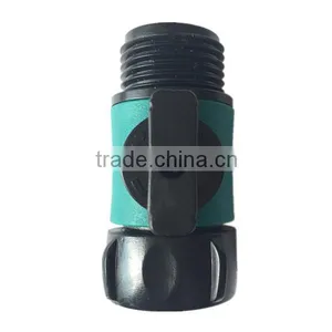 Plastic 3/4" Single Swivel Hose Connector With Shut-off Valve thumbnail-1