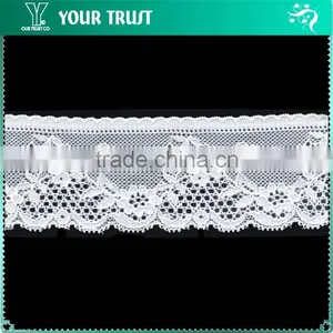 Width 3.8 Centimeter White Stretch Trim Spandex Jacquard Elastic Lace thumbnail-3