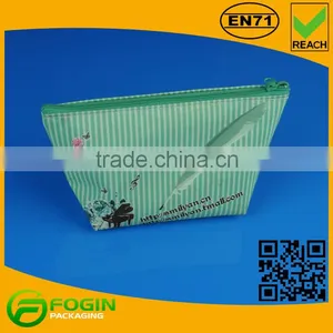 Green Custom Zipper Bag Cosmetic thumbnail-4