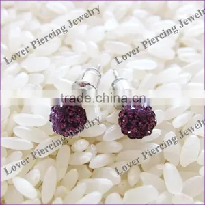 With Crystal Design High Polish Stainless Steel Ear Piercing Jewelry Ring [FC-869] thumbnail-1
