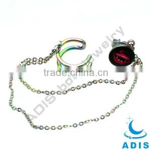 Uniqe Anodized Rainbow Fake Ear Piercing Jewelry thumbnail-1