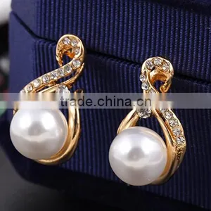 Newest Women Fashionable Pearl Wedding Necklace and Earrings Set Jewelry Set thumbnail-2