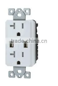 CUL UL 120V Wall Mounted Usb Outlet With 15A 20A US Socket thumbnail-1
