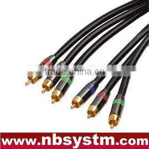 Assembly Type RGB Component Cable 3xRCA Plug Red/Blue/Green thumbnail-1
