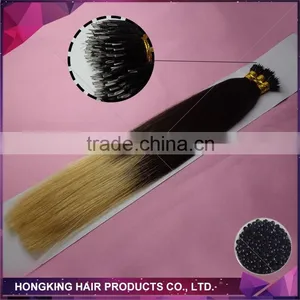 Nano Ring Virgin Remy Hair Extension Ombre Bundles Hair Weaves Two Tone Ombre Colored Hair Weave Bundles thumbnail-1