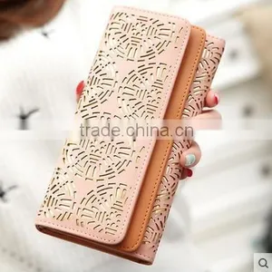 Fashion Hollow Out Design Paper Women Wallet With Custom Pattern , Chinese Paper Cut Design Lady Girl Wallet With Magnet Closure thumbnail-6