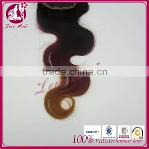 For Sale 100% Unprocessed Three Tone Human Hair Body Wave Hair Wefts With Body Wave Lace Closure thumbnail-5